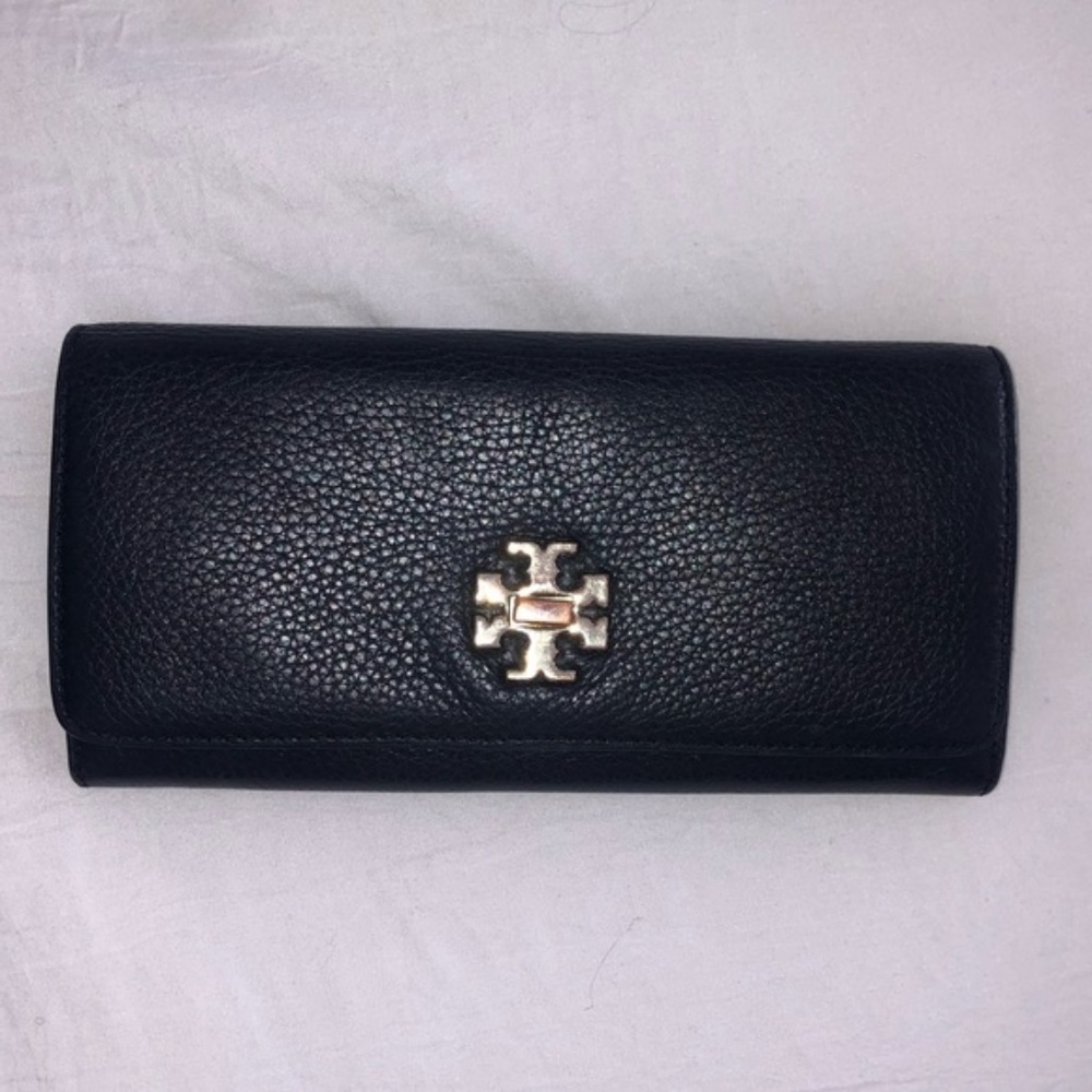 Tory Burch Large Black Leather Wallet
